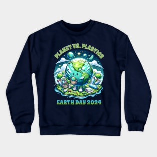 Earth Day 2024 - Planet vs. Plastics Crewneck Sweatshirt